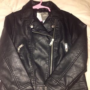 New Black leather jacket with zipper